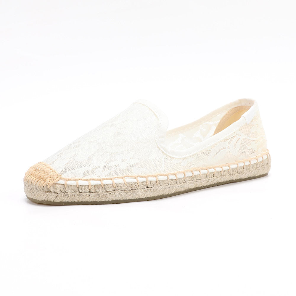 White women's espadrille flats, W-F688, photo 1