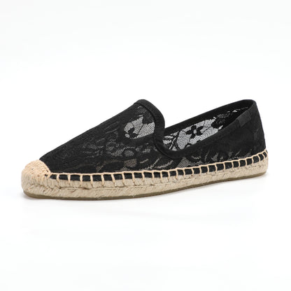 Black women's espadrille flats, W-F689, photo 1