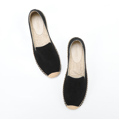 Black women's espadrille flats, W-F693, photo 1