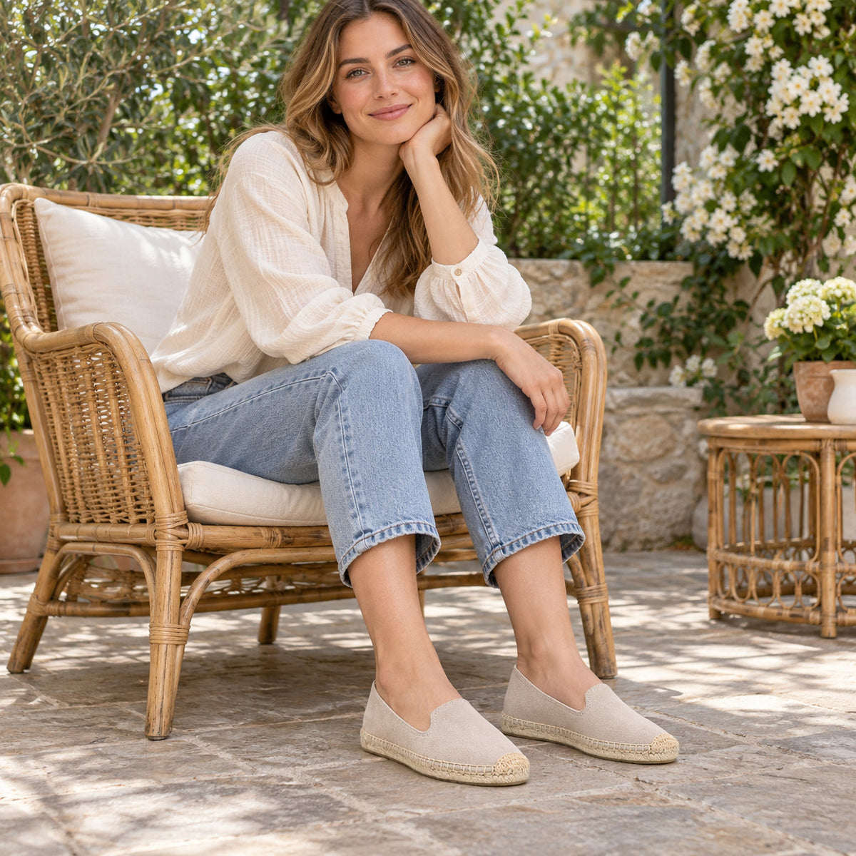 W-F695 women's espadrille flats, product photo