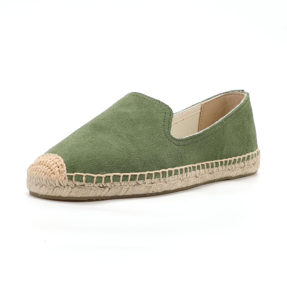 Green women's espadrille flats, W-F696, photo 1