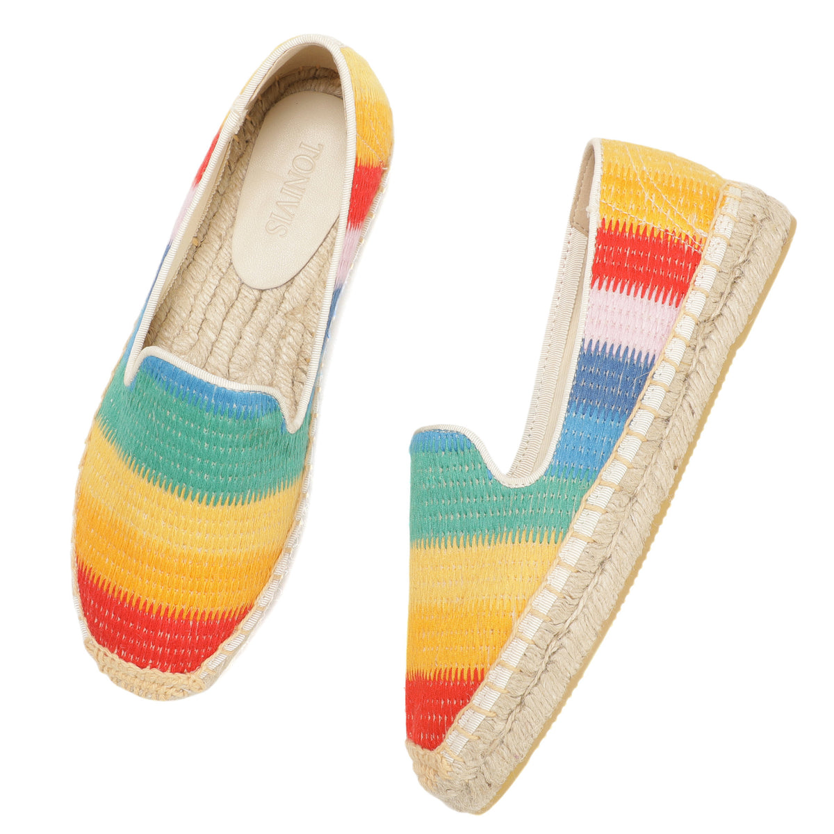 Orange Stripes women's platform espadrilles, style W-P10000