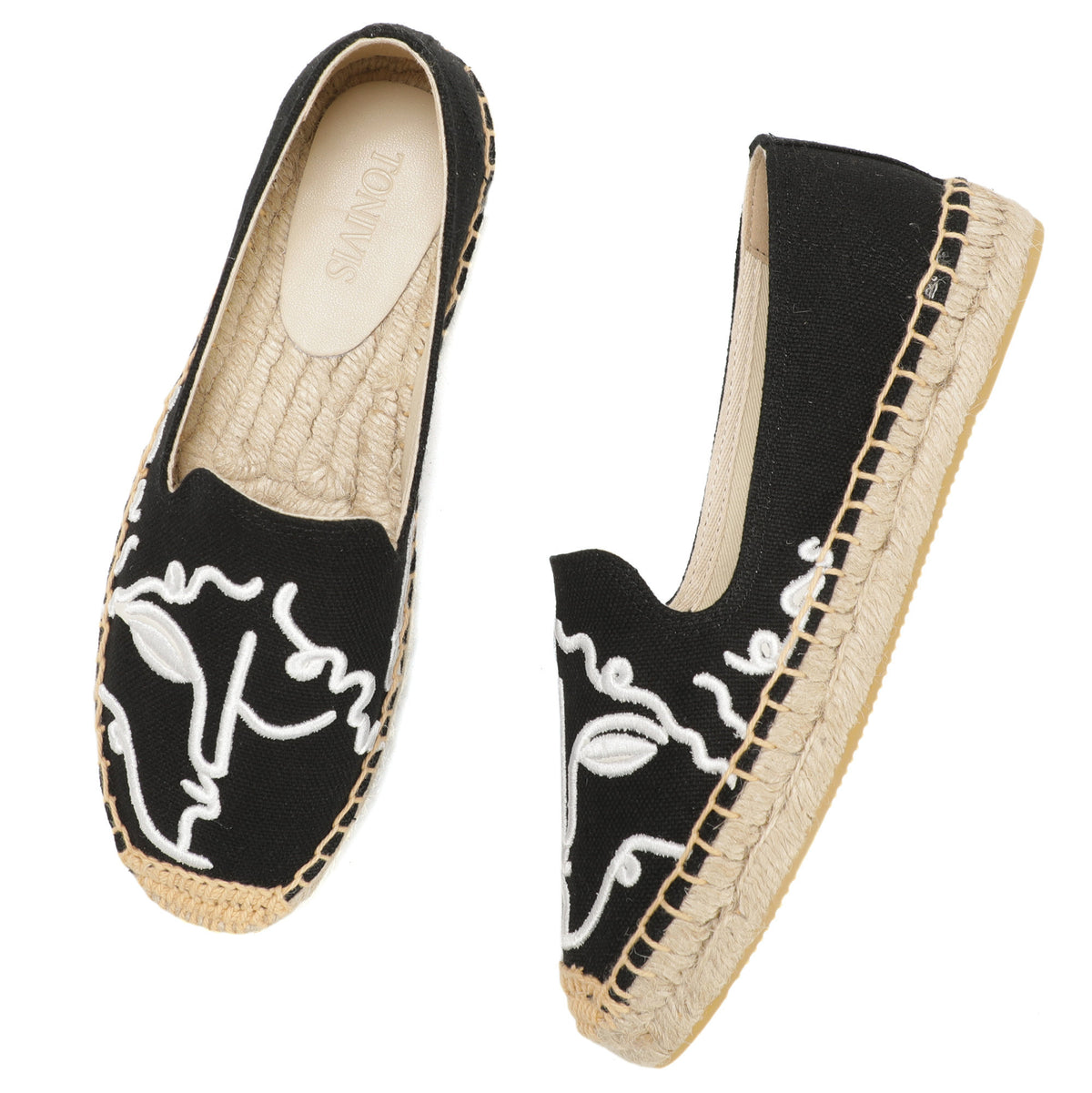 Black Face women's platform espadrilles, style W-P10005