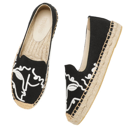 Black Face women's platform espadrilles, style W-P10005