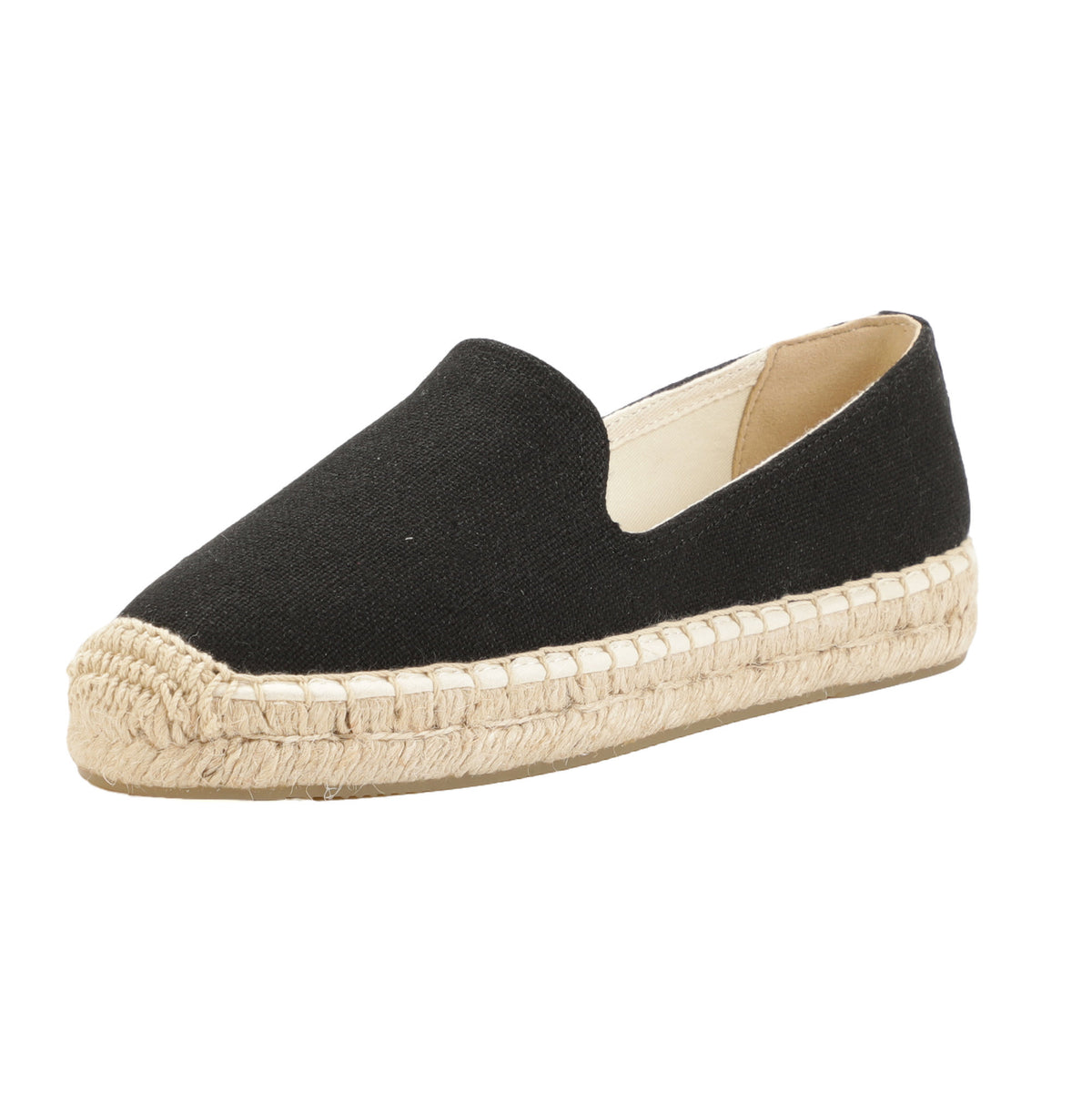 Black women's platform espadrilles, style W-P10007