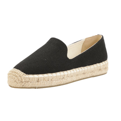 Black women's platform espadrilles, style W-P10007