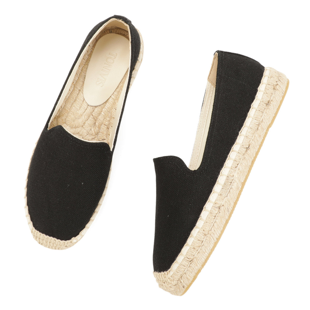 Black women's platform espadrilles, style W-P10007