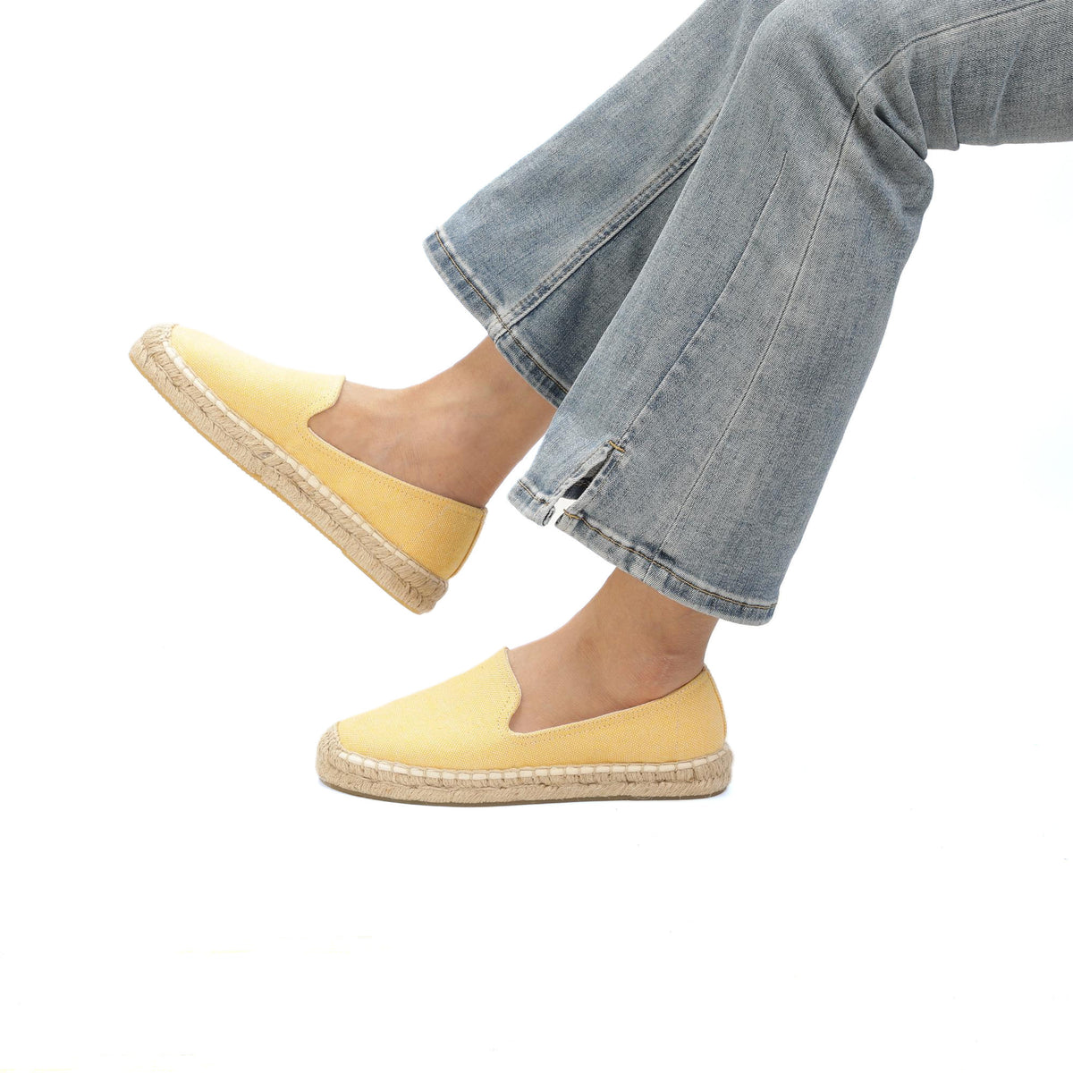 Lemon Yellow women's platform espadrilles, style W-P20262