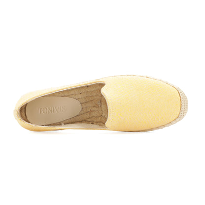 Lemon Yellow women's platform espadrilles, style W-P20262