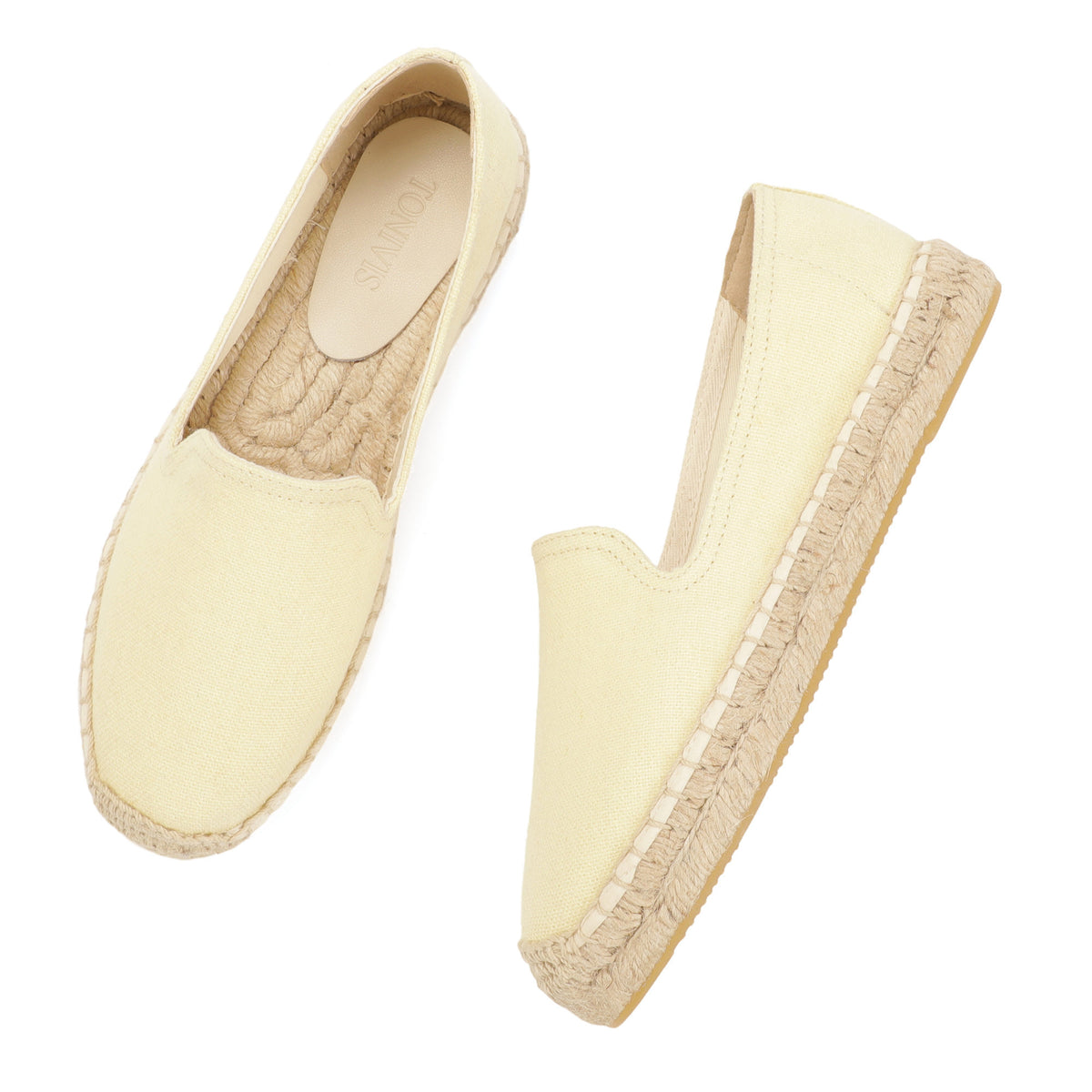 Cream Yellow women's platform espadrilles, style W-P20263