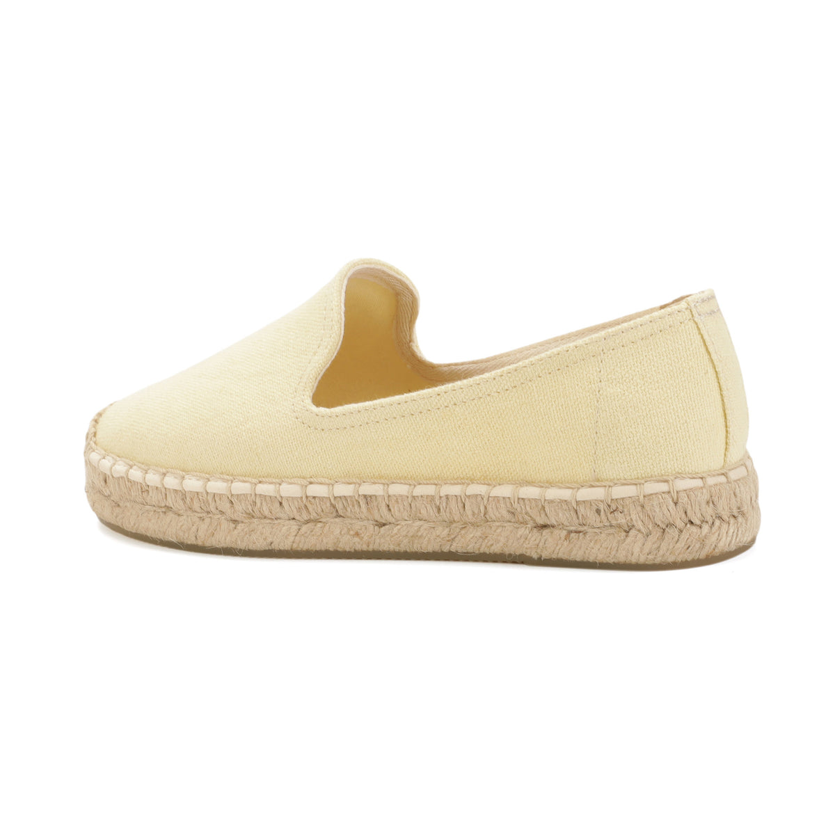 Cream Yellow women's platform espadrilles, style W-P20263