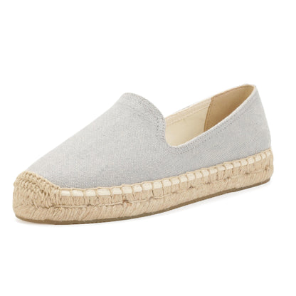 Light Gray women's platform espadrilles, style W-P20264