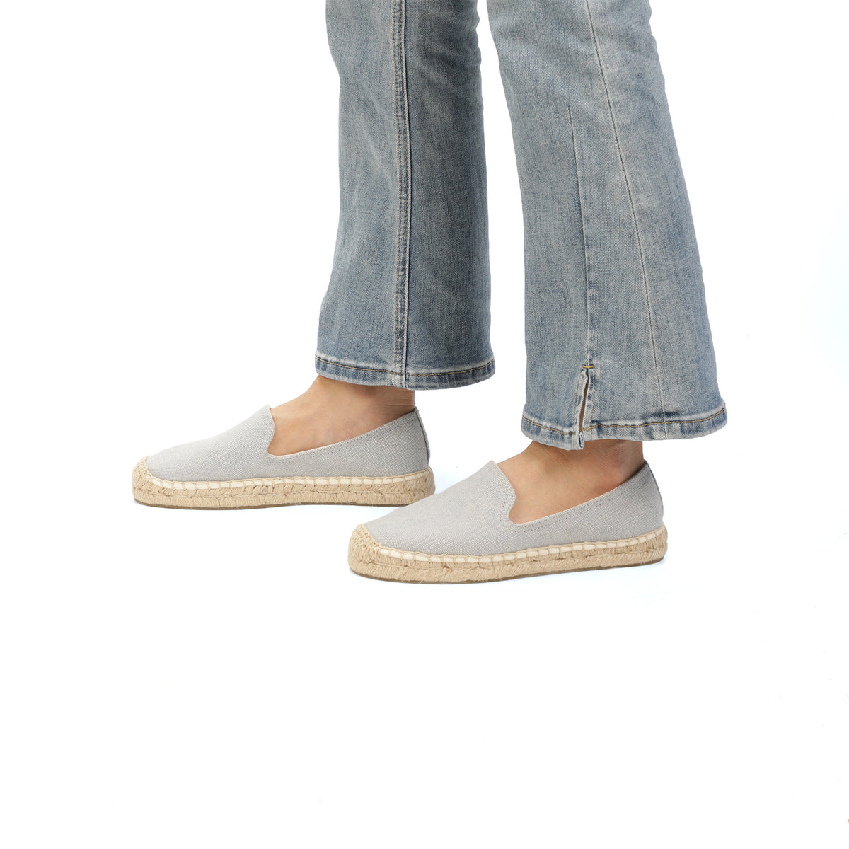 Light Gray women's platform espadrilles, style W-P20264