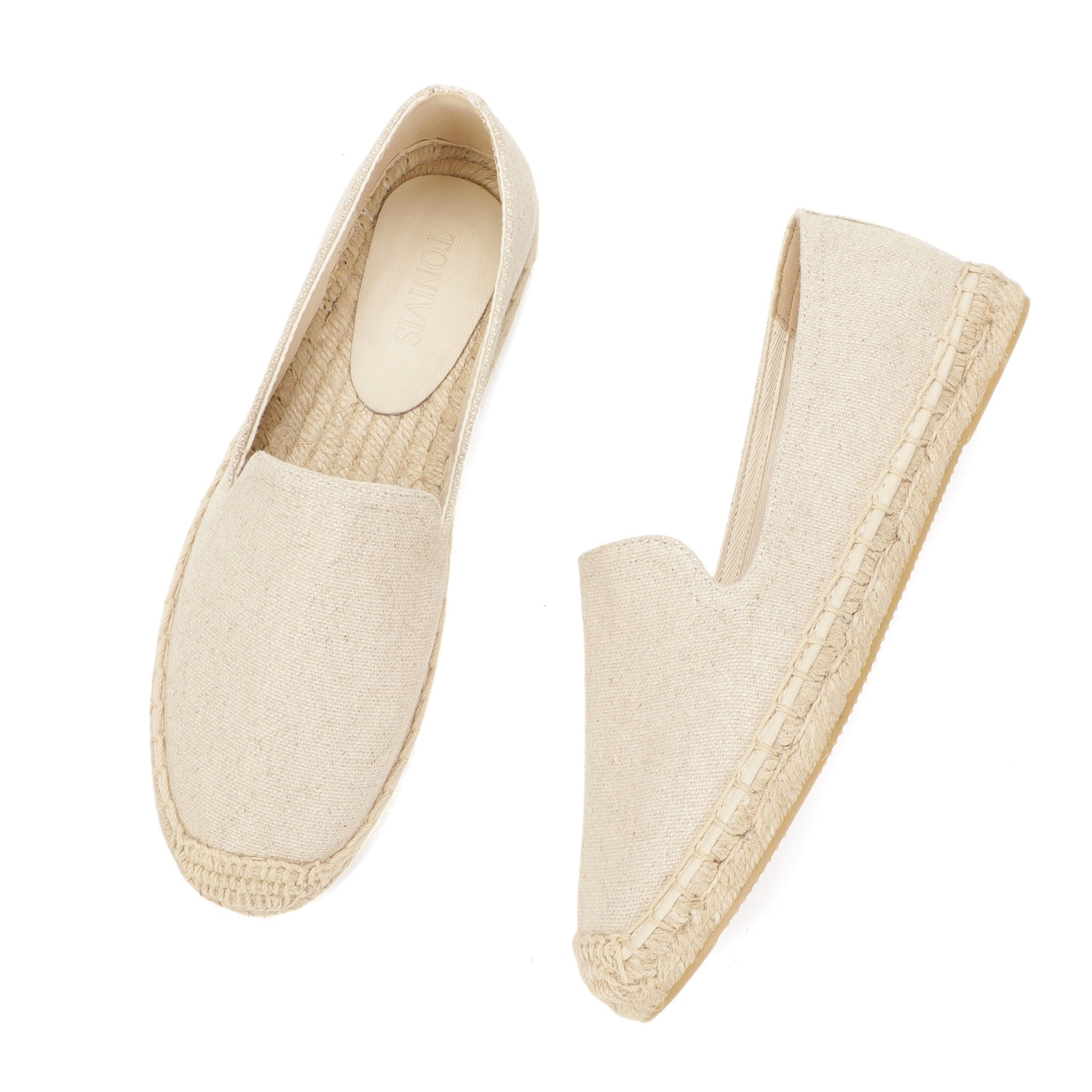 TONIVIS Women's Linen Beige espadrille flats image 8