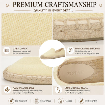 TONIVIS Women's Cream Yellow espadrille flats image 1