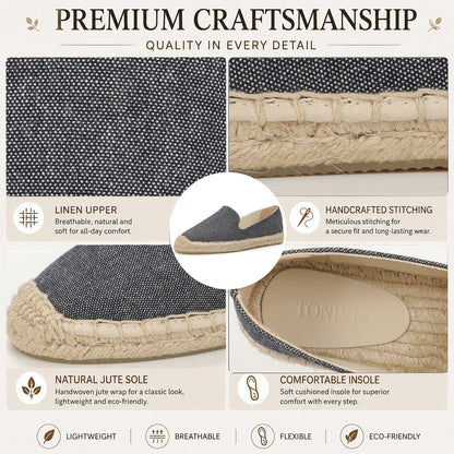 TONIVIS Women's Navy Blue espadrille flats image 1