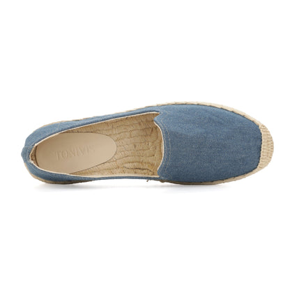 TONIVIS Women's Dark Denim espadrille flats image 7