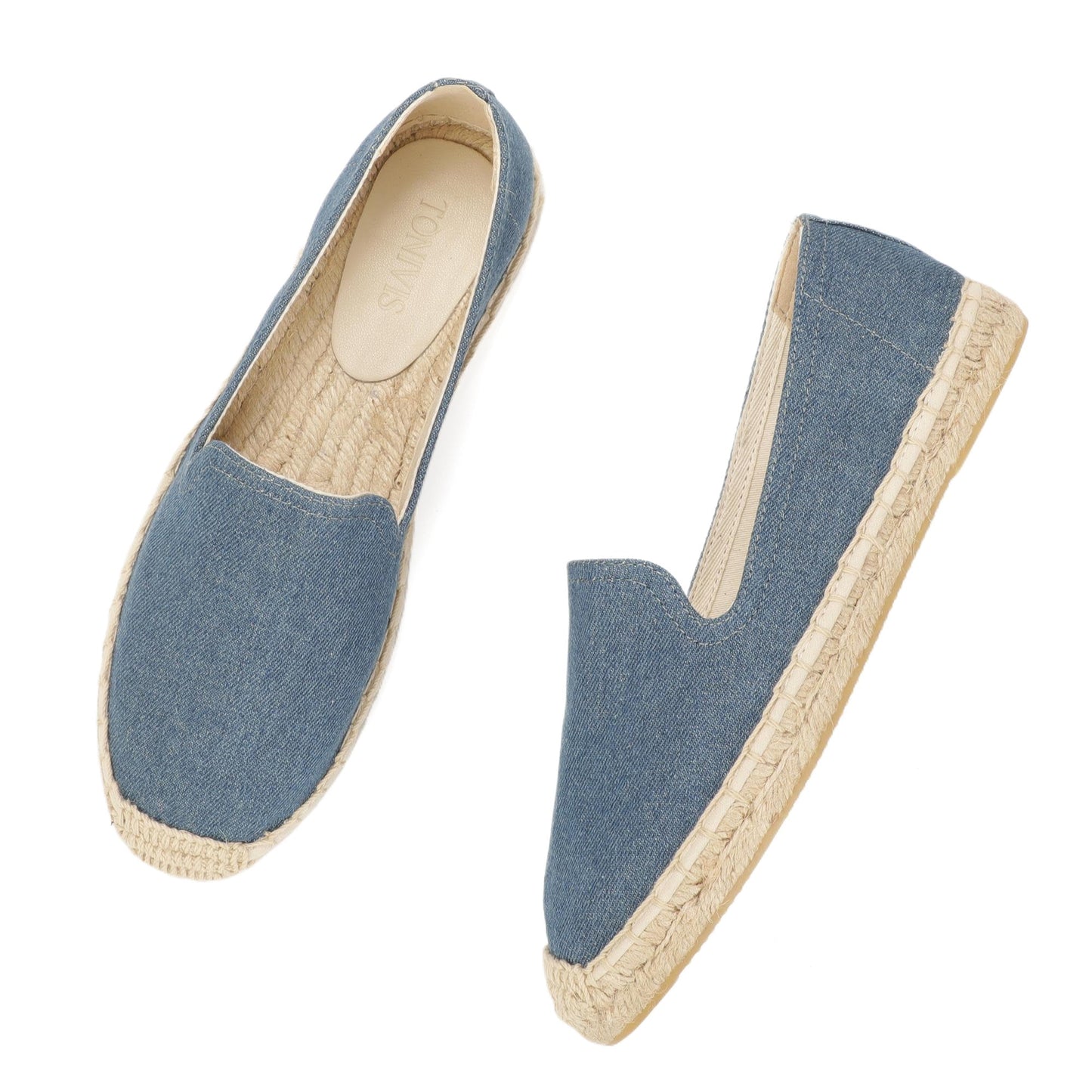 TONIVIS Women's Dark Denim espadrille flats image 8