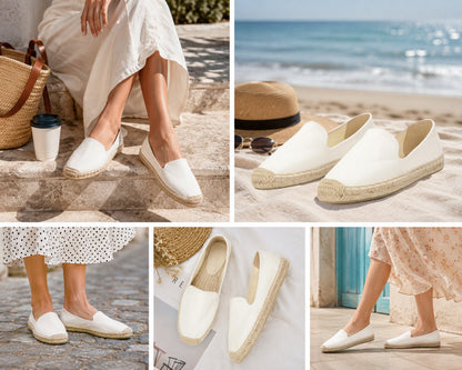 TONIVIS Women's White espadrille flats image 9
