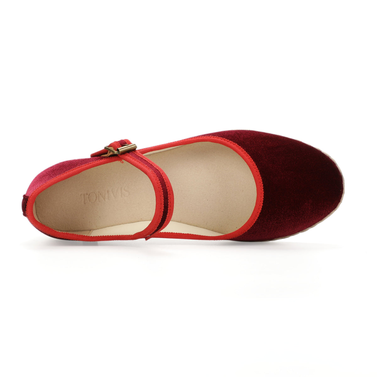 Women's Mary Jane Espadrilles - Burgundy