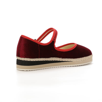 Women's Mary Jane Espadrilles - Burgundy