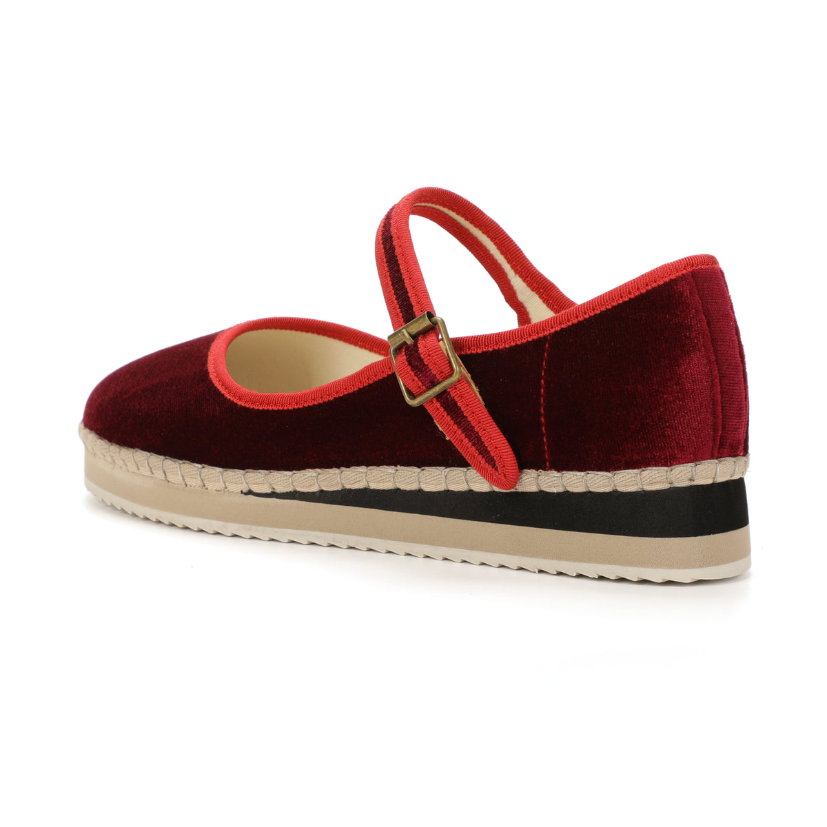 Women's Mary Jane Espadrilles - Burgundy