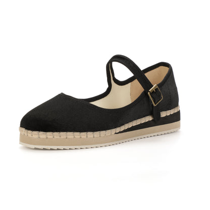 Women's Mary Jane Espadrilles - Black