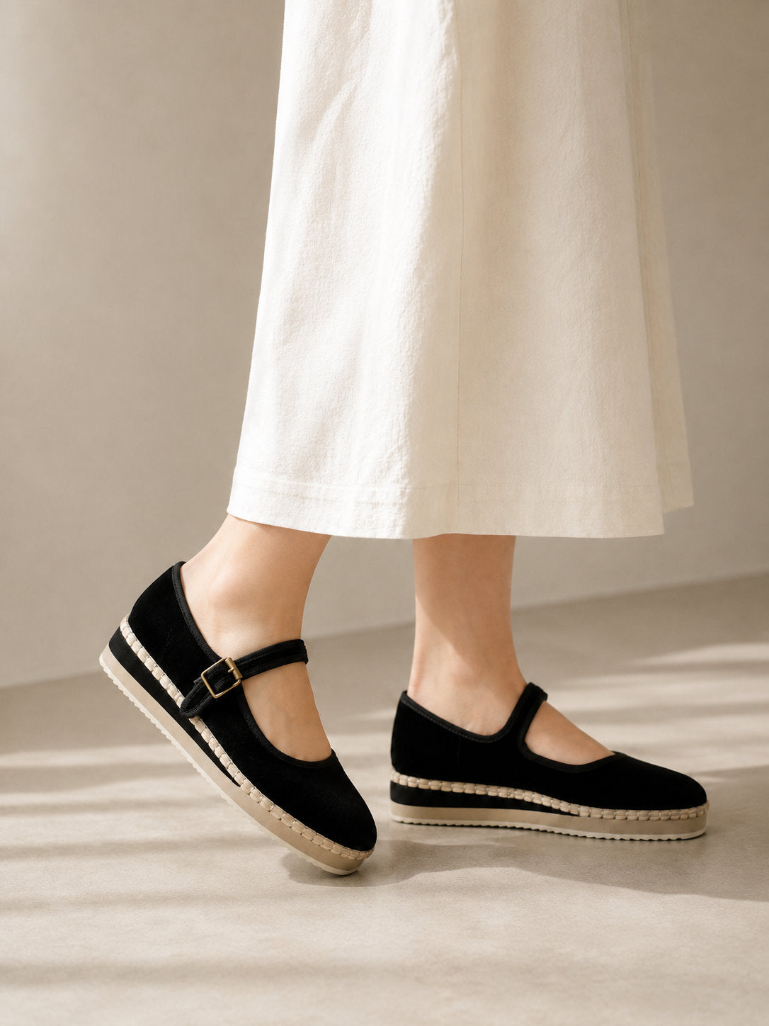Women's Mary Jane Espadrilles - Black