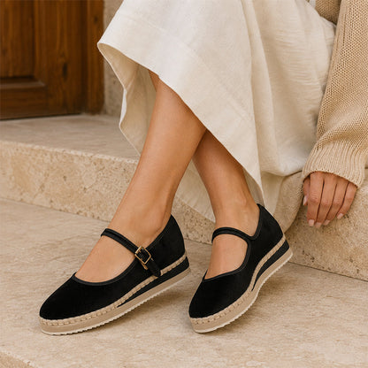 Women's Mary Jane Espadrilles - Black