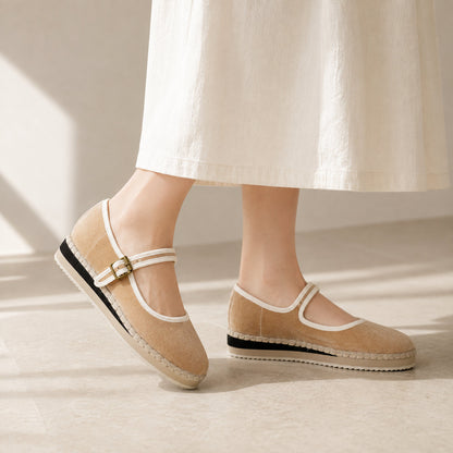 Women's Mary Jane Espadrilles - Beige