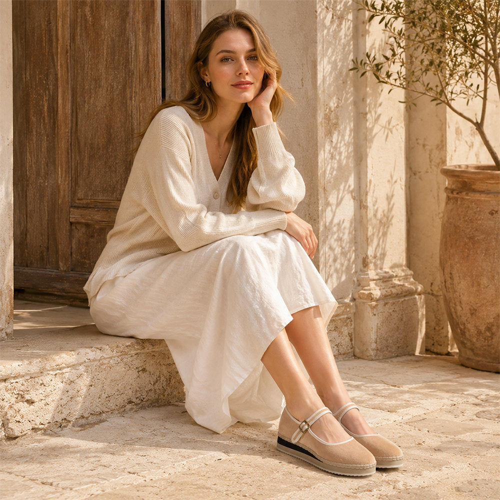 Women's Mary Jane Espadrilles - Beige