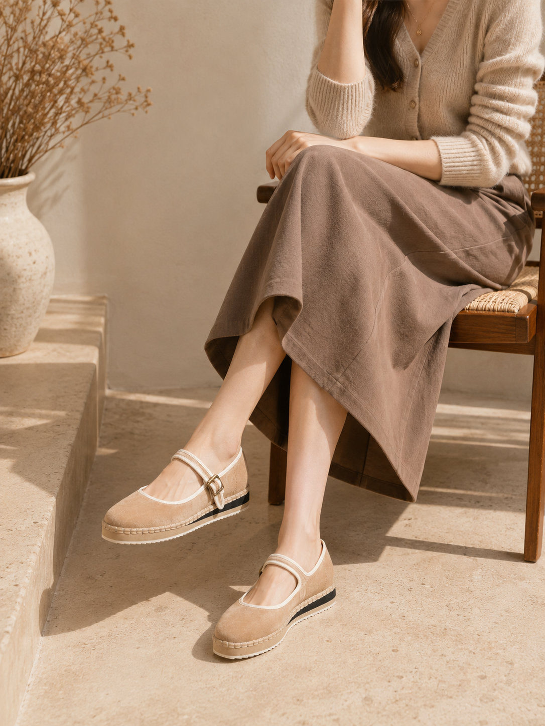 Women's Mary Jane Espadrilles - Beige