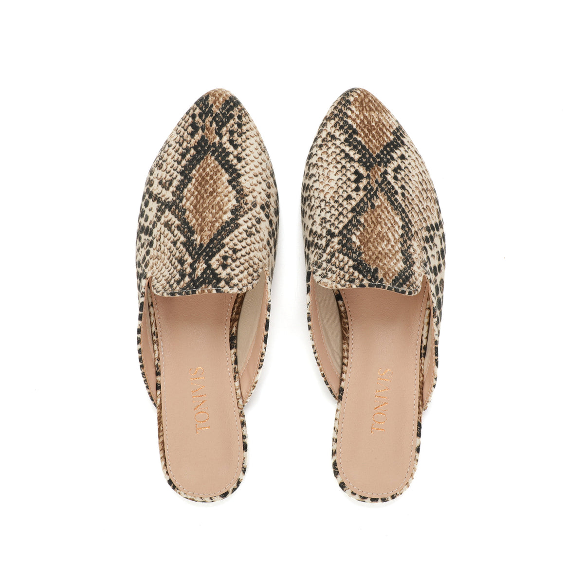 TONIVIS W-P20283 snake print pointed-toe mules - image 2