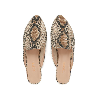 TONIVIS W-P20283 snake print pointed-toe mules - image 2