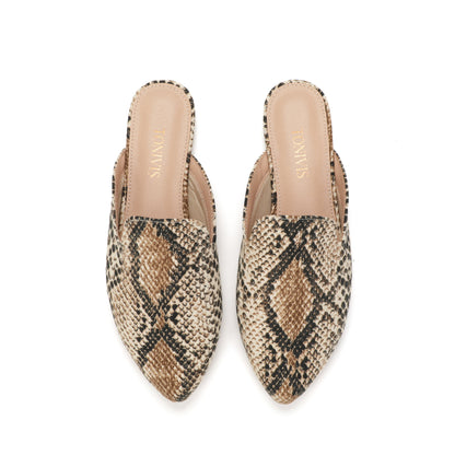 TONIVIS W-P20283 snake print pointed-toe mules - image 3