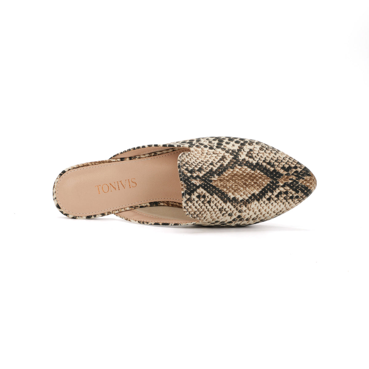 TONIVIS W-P20283 snake print pointed-toe mules - image 4