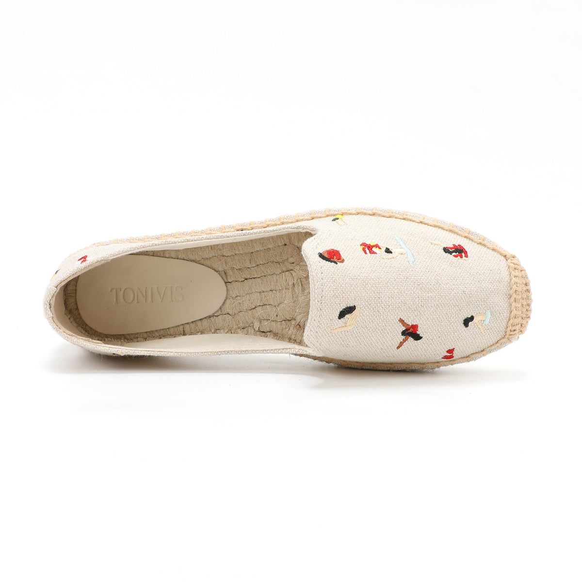 Beige Swimmer women's platform espadrilles, style W-P9865