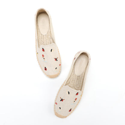 Beige Swimmer women's platform espadrilles, style W-P9865