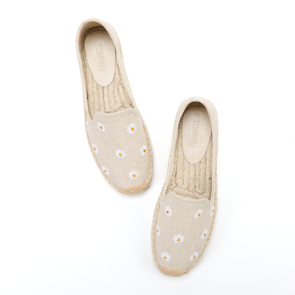 Beige Daisy women's platform espadrilles, style W-P9866