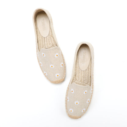 Beige Daisy women's platform espadrilles, style W-P9866