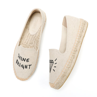 Beige Diamond women's platform espadrilles, style W-P9874