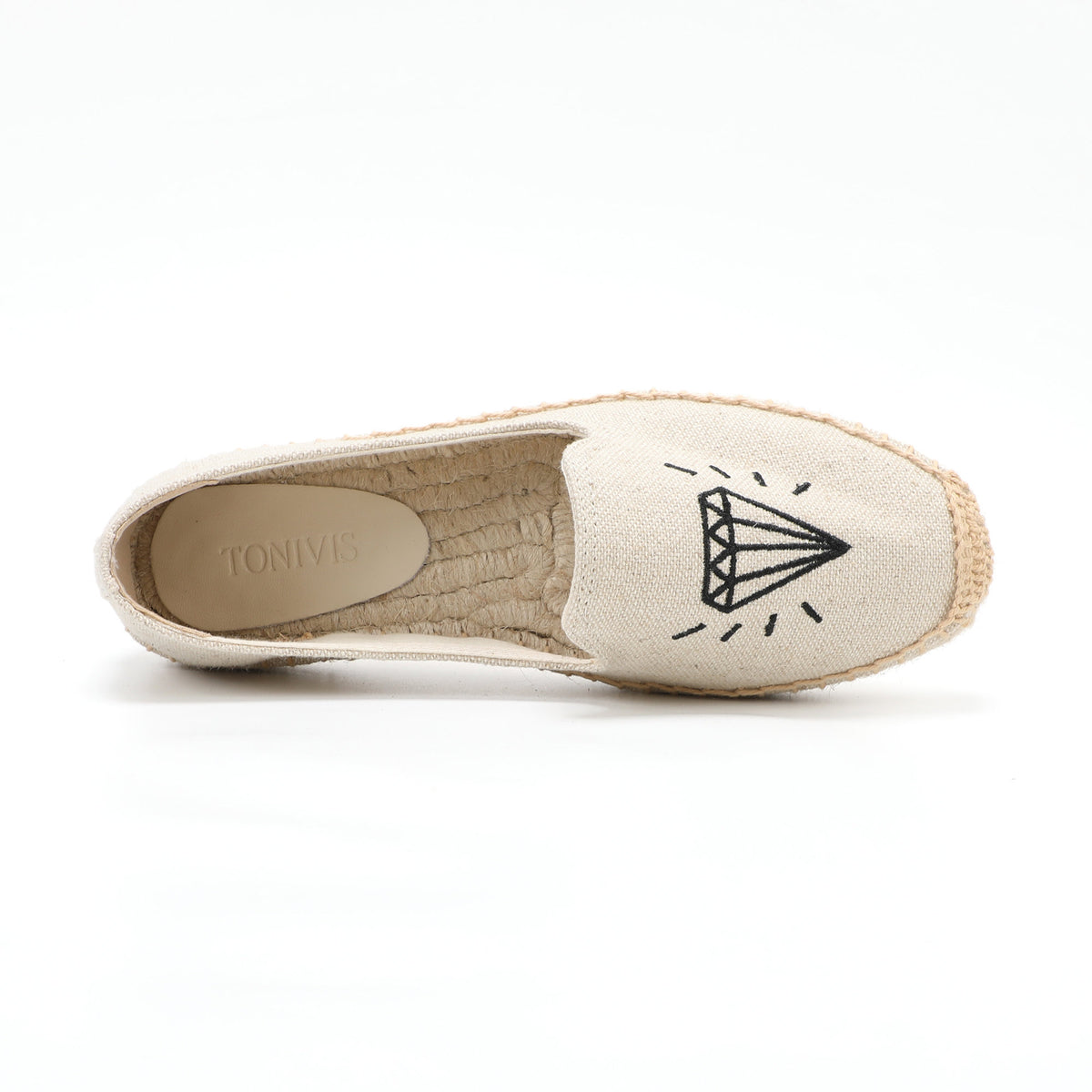 Beige Diamond women's platform espadrilles, style W-P9874