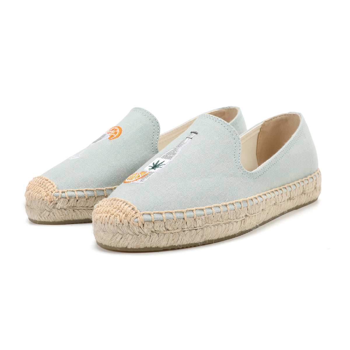 Light Blue Drink women's platform espadrilles, style W-P9878