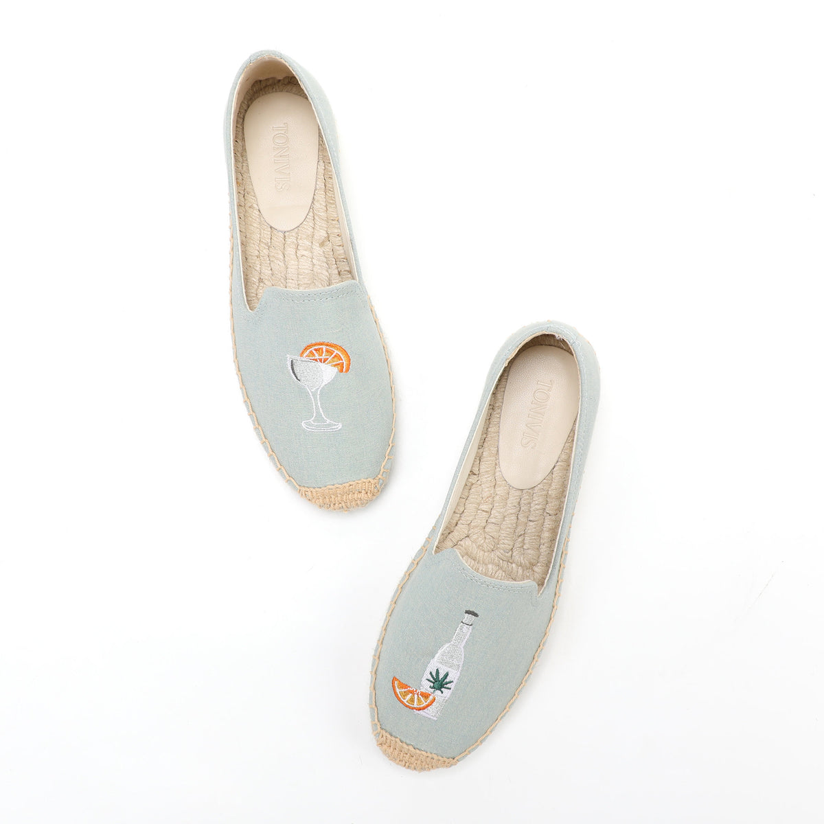 Light Blue Drink women's platform espadrilles, style W-P9878