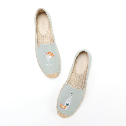 Light Blue Drink women's platform espadrilles, style W-P9878
