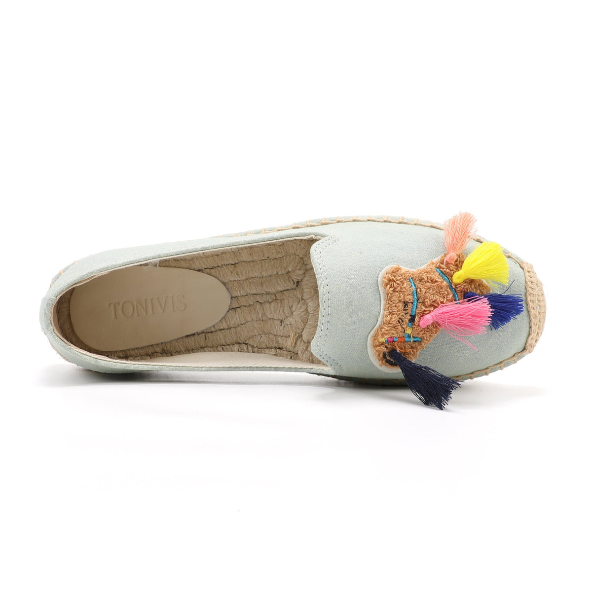 Light Blue Horse women's platform espadrilles, style W-P9879