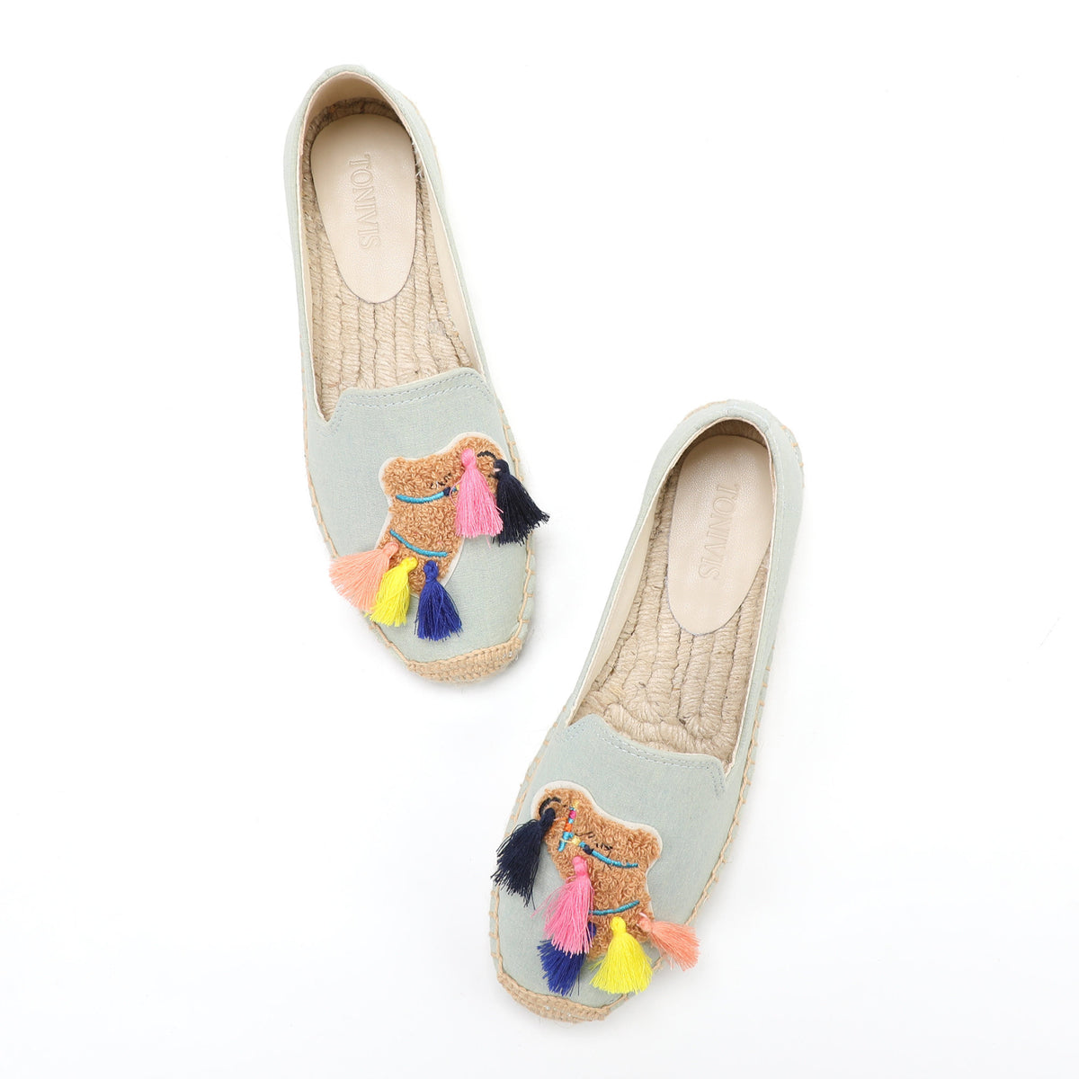 Light Blue Horse women's platform espadrilles, style W-P9879