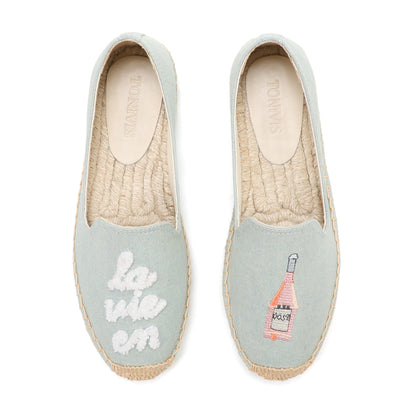 Light Blue Bottle women's platform espadrilles, style W-P9883