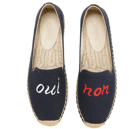 Navy Letters women's platform espadrilles, style W-P9886