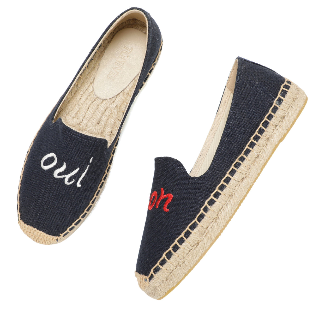 Navy Letters women's platform espadrilles, style W-P9886